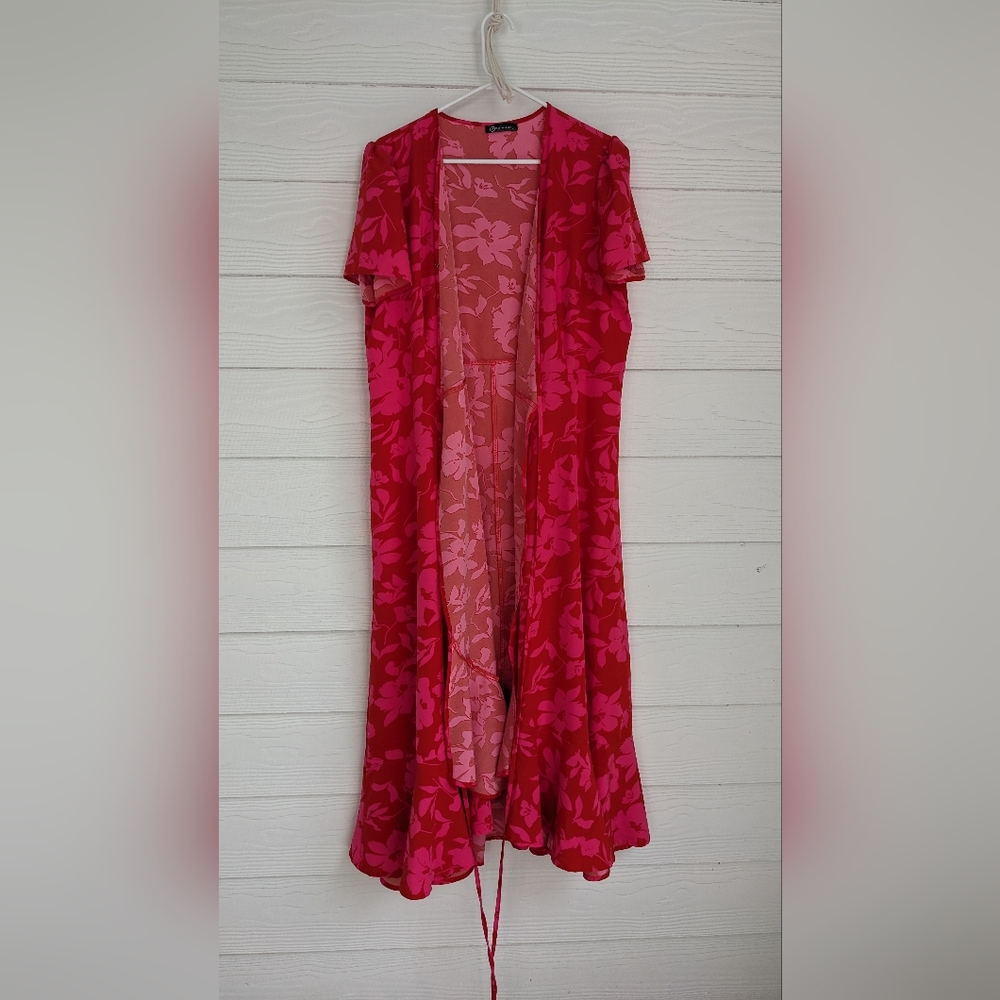 Bright Pink Maxi Wrap Dress
